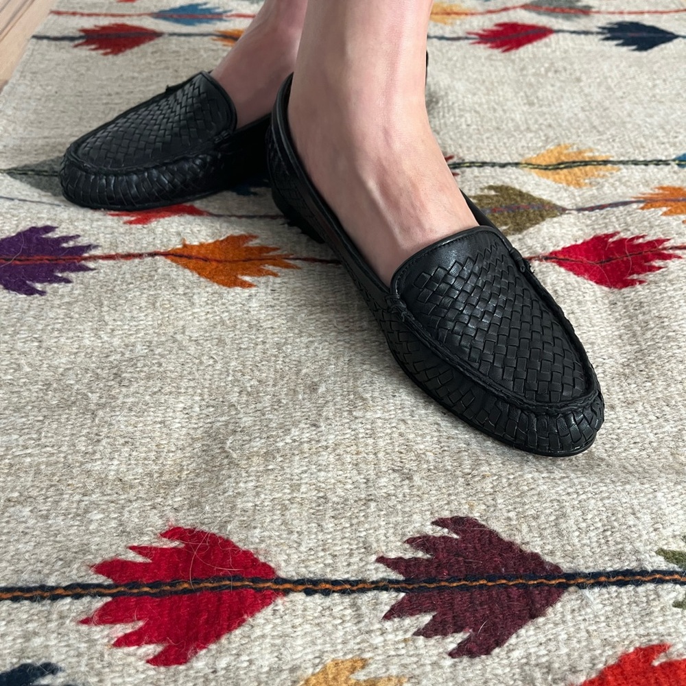 Artisan Italian Leather Loafers with woven detail.